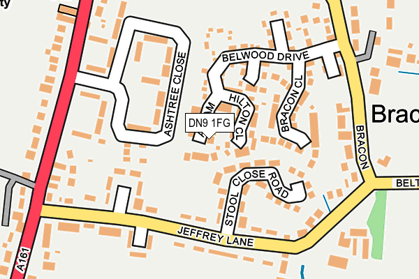 DN9 1FG map - OS OpenMap – Local (Ordnance Survey)