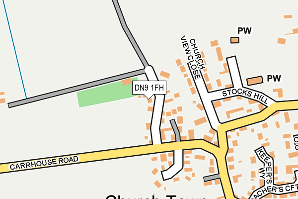 DN9 1FH map - OS OpenMap – Local (Ordnance Survey)