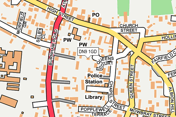 DN9 1GD map - OS OpenMap – Local (Ordnance Survey)