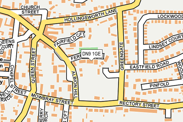 DN9 1GE map - OS OpenMap – Local (Ordnance Survey)