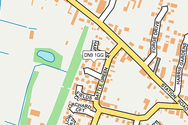 DN9 1GG map - OS OpenMap – Local (Ordnance Survey)
