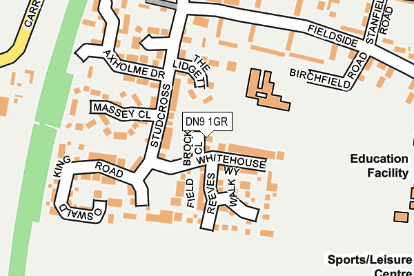 DN9 1GR map - OS OpenMap – Local (Ordnance Survey)