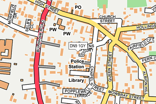 DN9 1GY map - OS OpenMap – Local (Ordnance Survey)