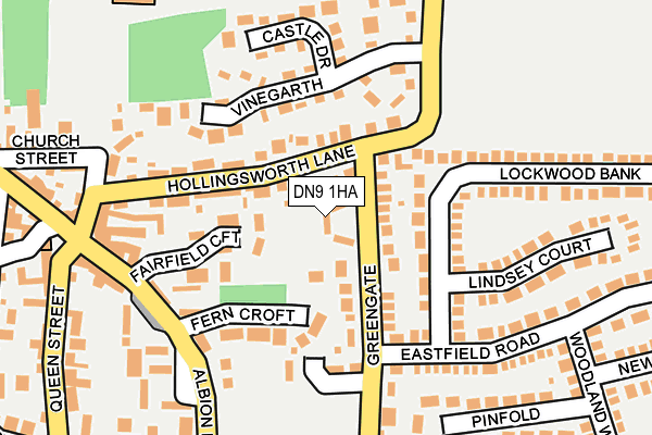 DN9 1HA map - OS OpenMap – Local (Ordnance Survey)
