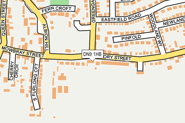 DN9 1HB map - OS OpenMap – Local (Ordnance Survey)