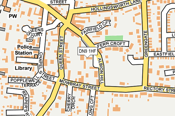 DN9 1HF map - OS OpenMap – Local (Ordnance Survey)