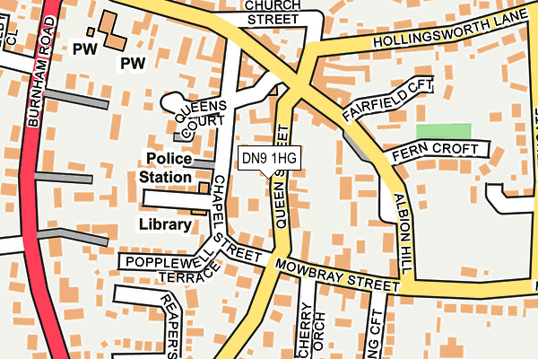 DN9 1HG map - OS OpenMap – Local (Ordnance Survey)