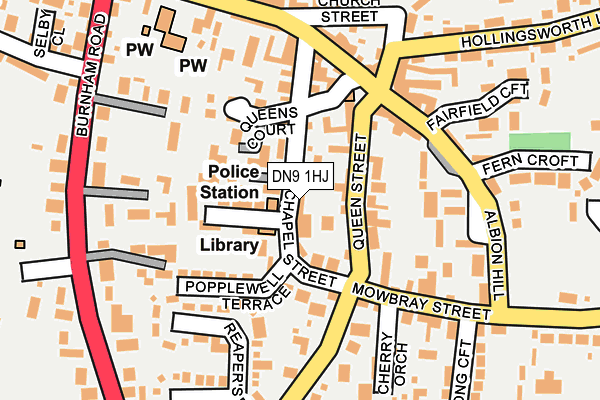 DN9 1HJ map - OS OpenMap – Local (Ordnance Survey)