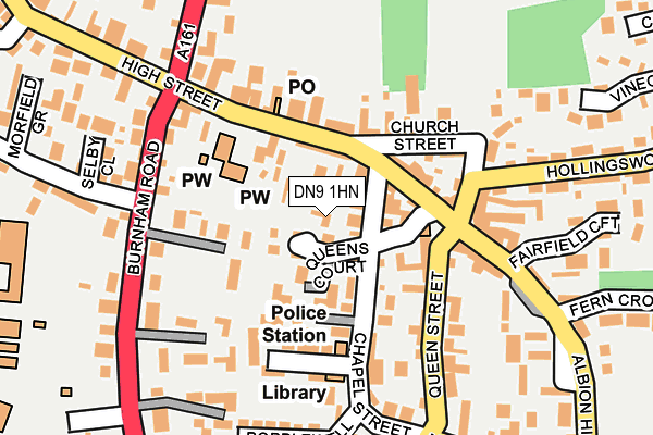 DN9 1HN map - OS OpenMap – Local (Ordnance Survey)