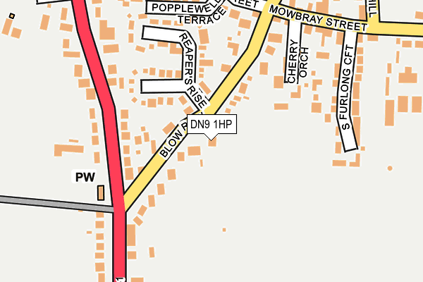 DN9 1HP map - OS OpenMap – Local (Ordnance Survey)