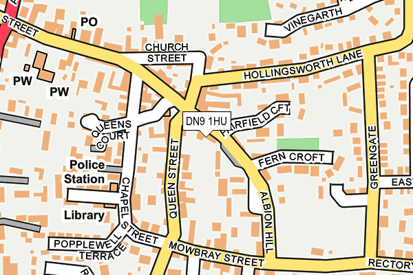 DN9 1HU map - OS OpenMap – Local (Ordnance Survey)