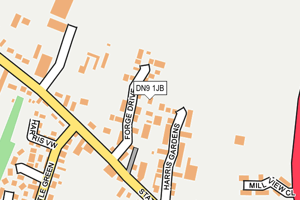 DN9 1JB map - OS OpenMap – Local (Ordnance Survey)
