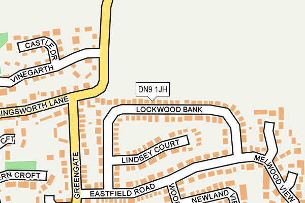 DN9 1JH map - OS OpenMap – Local (Ordnance Survey)