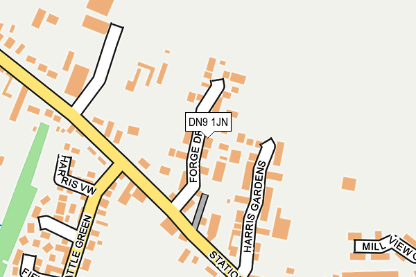 DN9 1JN map - OS OpenMap – Local (Ordnance Survey)