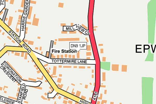 DN9 1JP map - OS OpenMap – Local (Ordnance Survey)