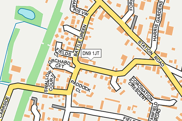 DN9 1JT map - OS OpenMap – Local (Ordnance Survey)