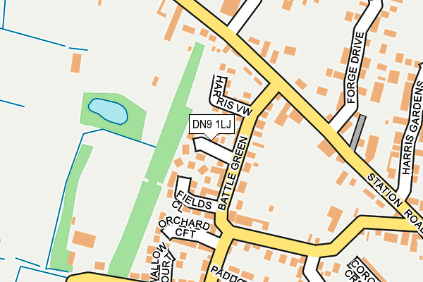 DN9 1LJ map - OS OpenMap – Local (Ordnance Survey)