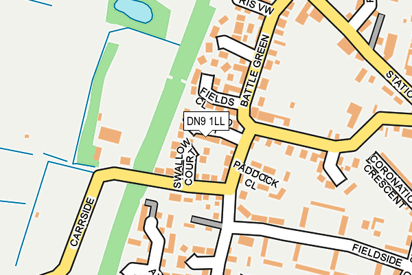 DN9 1LL map - OS OpenMap – Local (Ordnance Survey)