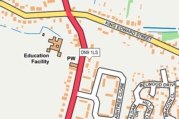 DN9 1LS map - OS OpenMap – Local (Ordnance Survey)