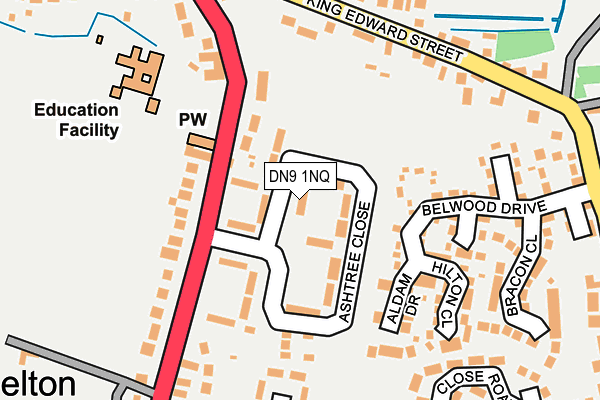 DN9 1NQ map - OS OpenMap – Local (Ordnance Survey)