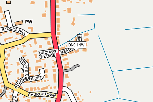 DN9 1NW map - OS OpenMap – Local (Ordnance Survey)
