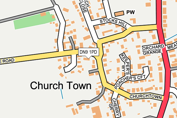 DN9 1PD map - OS OpenMap – Local (Ordnance Survey)