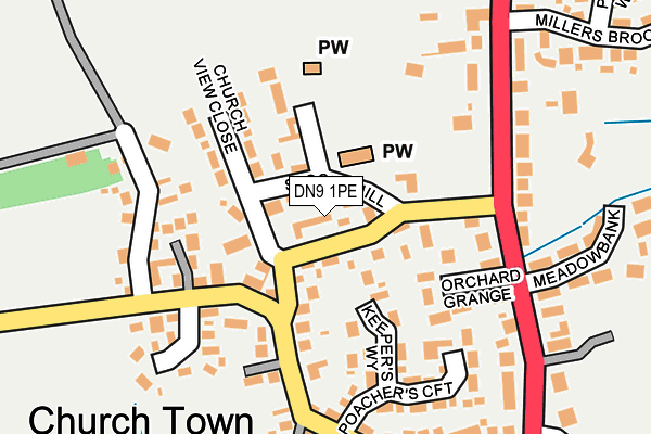 DN9 1PE map - OS OpenMap – Local (Ordnance Survey)