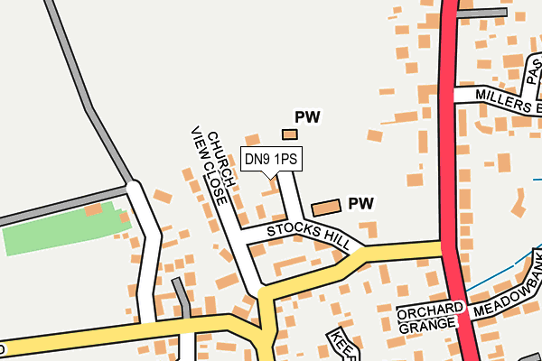 DN9 1PS map - OS OpenMap – Local (Ordnance Survey)