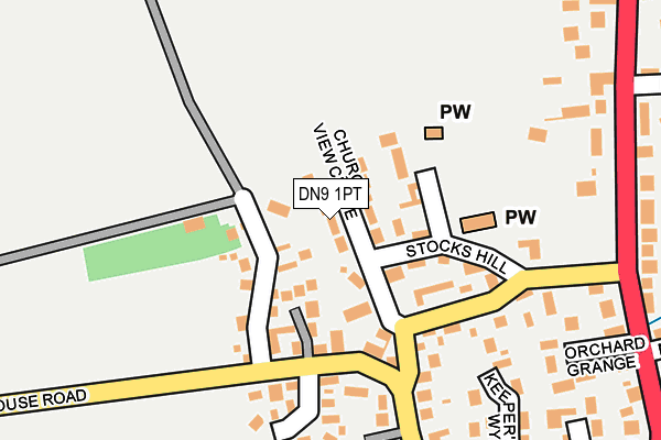 DN9 1PT map - OS OpenMap – Local (Ordnance Survey)