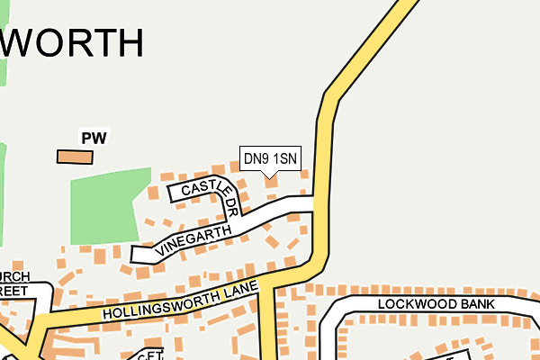 DN9 1SN map - OS OpenMap – Local (Ordnance Survey)