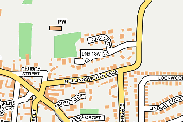 DN9 1SW map - OS OpenMap – Local (Ordnance Survey)