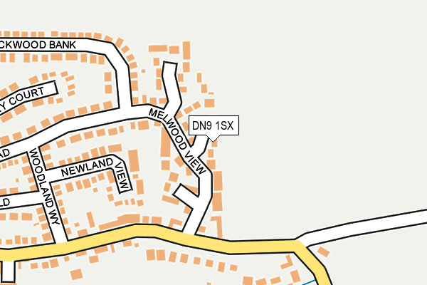 DN9 1SX map - OS OpenMap – Local (Ordnance Survey)