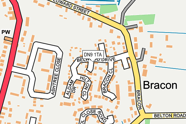 DN9 1TA map - OS OpenMap – Local (Ordnance Survey)