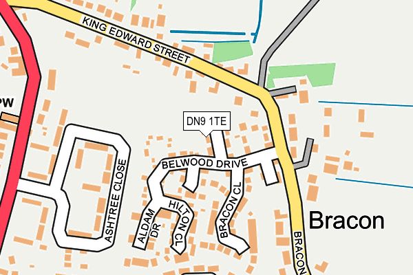DN9 1TE map - OS OpenMap – Local (Ordnance Survey)