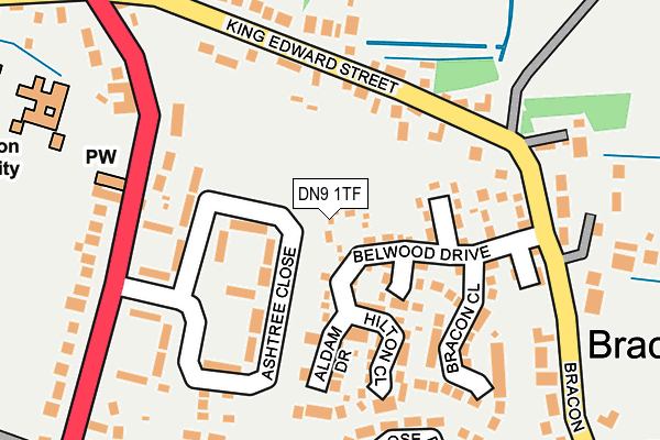 DN9 1TF map - OS OpenMap – Local (Ordnance Survey)