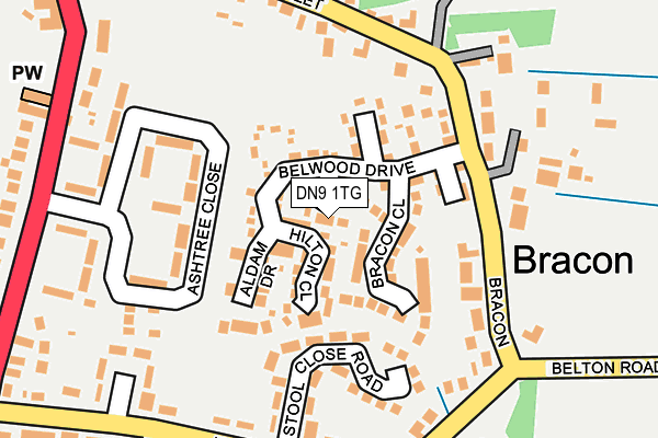 DN9 1TG map - OS OpenMap – Local (Ordnance Survey)