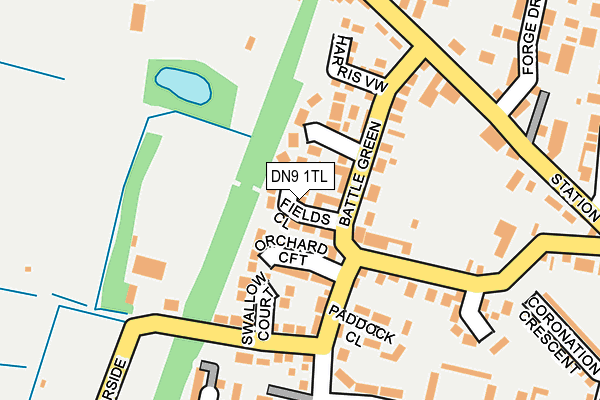 DN9 1TL map - OS OpenMap – Local (Ordnance Survey)