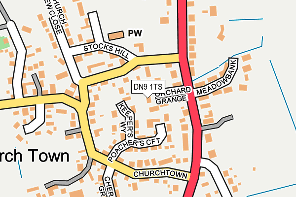 DN9 1TS map - OS OpenMap – Local (Ordnance Survey)