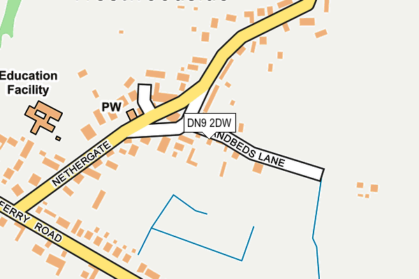 DN9 2DW map - OS OpenMap – Local (Ordnance Survey)