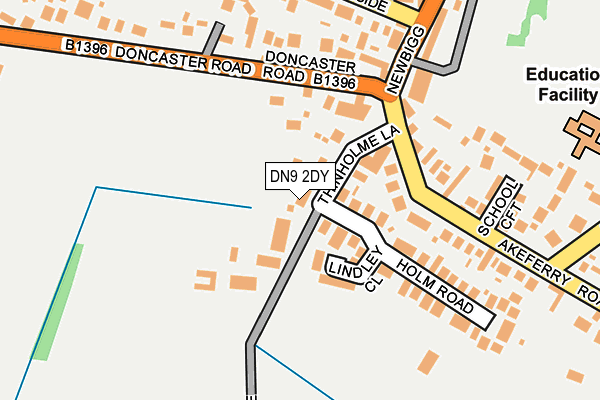 DN9 2DY map - OS OpenMap – Local (Ordnance Survey)