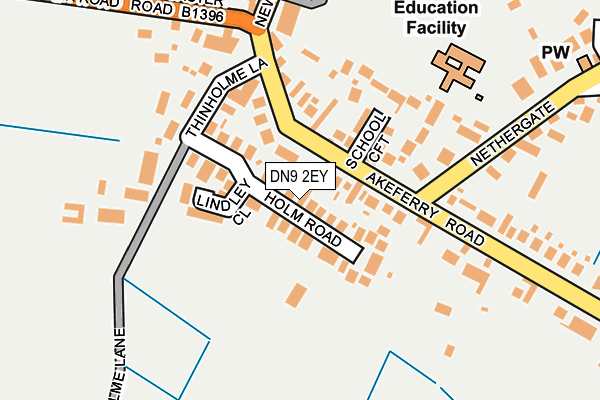 DN9 2EY map - OS OpenMap – Local (Ordnance Survey)