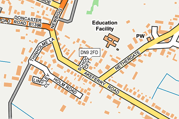 DN9 2FD map - OS OpenMap – Local (Ordnance Survey)