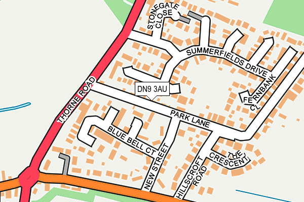 DN9 3AU map - OS OpenMap – Local (Ordnance Survey)