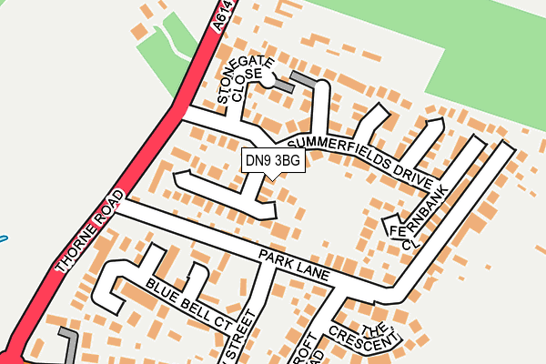 DN9 3BG map - OS OpenMap – Local (Ordnance Survey)