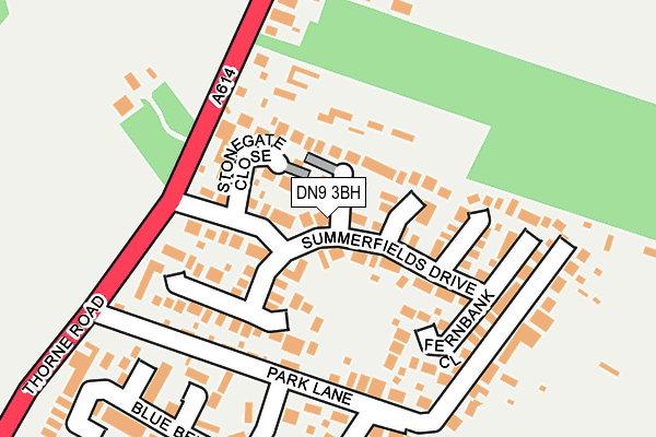 DN9 3BH map - OS OpenMap – Local (Ordnance Survey)