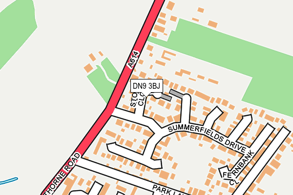 DN9 3BJ map - OS OpenMap – Local (Ordnance Survey)