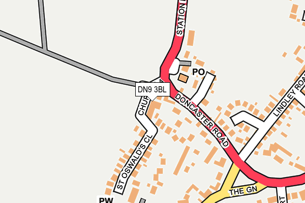 DN9 3BL map - OS OpenMap – Local (Ordnance Survey)