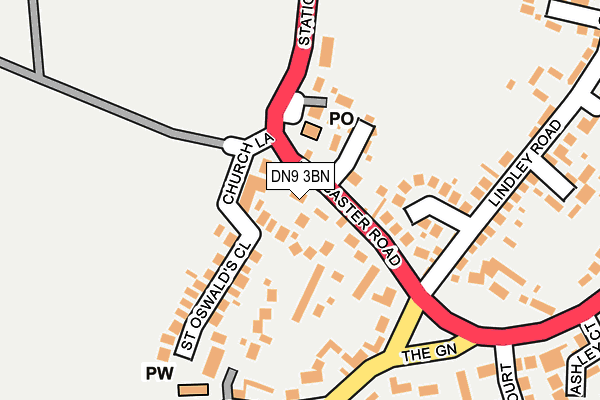 DN9 3BN map - OS OpenMap – Local (Ordnance Survey)