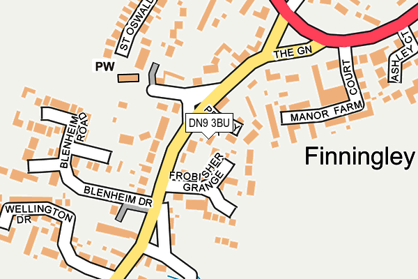 DN9 3BU map - OS OpenMap – Local (Ordnance Survey)