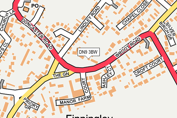 DN9 3BW map - OS OpenMap – Local (Ordnance Survey)